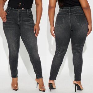 NWT Fashion Nova Leighton Low Rise Grey Skinny Jeans size 22